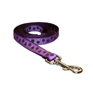  Medium Purple Polka Dot Dog Leash 3/4 wide, 6ft length 