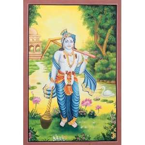  Balarama Incarnation of Lord Vishnu   Water Color Painting 