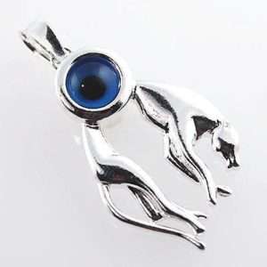 Sterling Silver .925 Evil Eye Panther Charm Pendant  