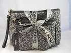 NWT DKNY 3 Piece Newapaper Print Cosmetic Bag Retail $50.00