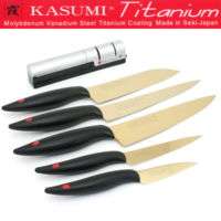 Chroma Kasumi Titanium Japanese Knife Set & Sharpener  