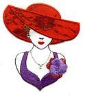 RED HAT FASHION LADY EMBROIDERED IRON ON APPLIQUE