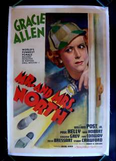MR. AND MRS. NORTH * 1SH ORIG MOVIE POSTER GRACIE ALLEN  