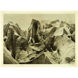   Mountain Range Alps Summit Rocks   Original Halftone Print Home
