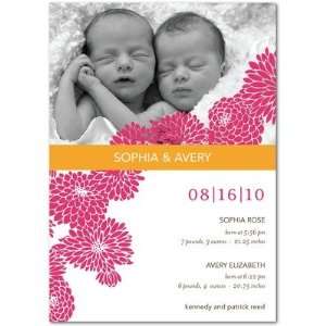  Twins Birth Announcements   Blossoming Babies Begonia By 
