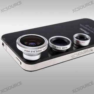 Fish Eye Lens + Wide Angle Lens + Macro Lens 3 in 1 Kit For iPod 