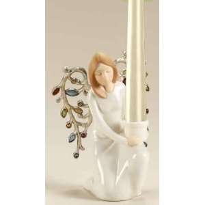  Pack of 2 Rejoice Porcelain Angel Christmas Taper Candle 