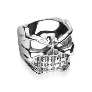  Stainless Steel Large Skull Biker Band Ring Size 9  14 