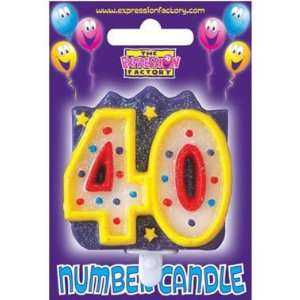   Factory 40Th Birthday Candle Multicoloured Glitter 