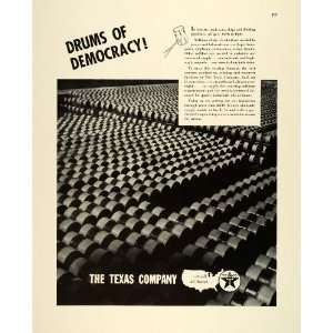 com 1942 Ad Texas Texaco Oil Drums Fuel Petroleum WWII War Production 
