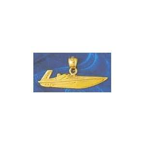 14K Gold Boat Charm Jewelry