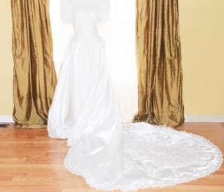 Classic Lace Embroidered & Satin Mori Lee Wedding Dress Soft White 