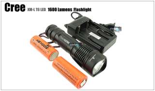 1600 Lumens CREE XM L XML T6 LED Flashlight Torch KEYGOS M10 +2x 26650 