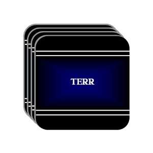 Personal Name Gift   TERR Set of 4 Mini Mousepad Coasters (black 