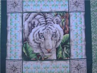 New White Tiger Wild Animal Big Cat Fabric Pillow Panel  