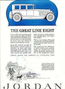 1925 JORDAN Great Line EIGHT Motor Car AD. Big Page.  