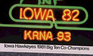   Hawkeyes 1982 KRNA Rose Bowl Football Game Poster   Chuck Long  