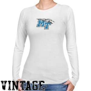 NCAA Mid. Tenn. St. Blue Raiders Ladies White Distressed Logo Vintage 