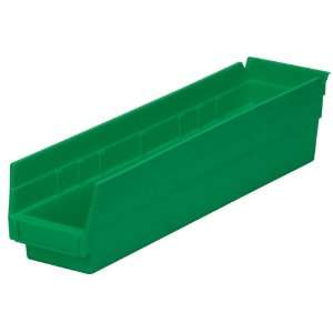   by 4 Inch by 4 Inch Plastic Nesting Shelf Bin Box, Green, Case of 12