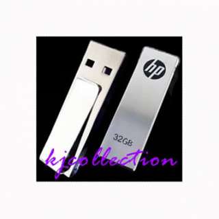 HP 32GB 32G USB v210W Flash Drive Pen Clip Mirror Metal  