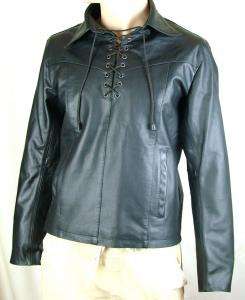 Mans LEATHER Pullover Biker Shirt Most Sizes  