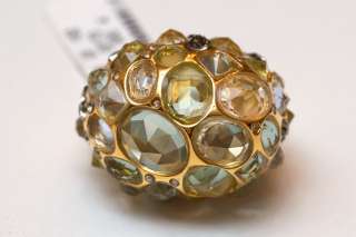 New ALEXIS BITTAR Jeweled Dome Ring  Size 7 Swarovski Crystals, Yellow 