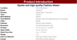 NEW Silicone Qutraz Fashion Unisex WristWatch 4 Colors  