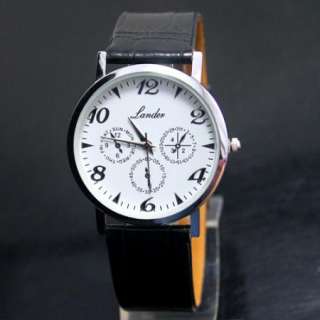 New Man made leather Stainless Steel Quartz Watch ,B2BK  