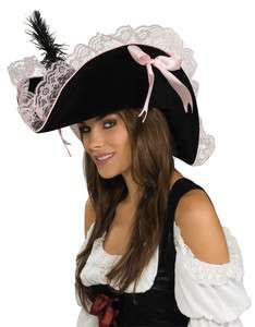 Ladies Pirate Hat in Black or Pink  