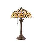   TF958T Brown 2 Light 150 Watt Table Lamp with Tiffany Glass Shade from