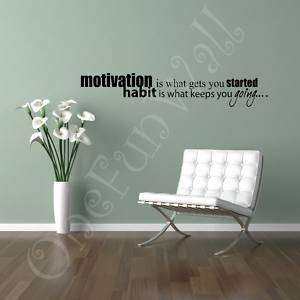 Motivation Habit Vinyl Wall Saying Decal Sticker 9x50  