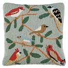 Chandler 4 Corners Hand Hooked Wool 18 Songbirds Pillow New with Tags