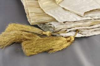 40 x 40 Metallic Gold India Square Tablecloth Tassels  