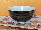 vintage pyrex glass terra retro brown black stripe mixing bowl