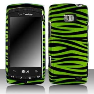  LG Ally VS740 Green/Black Zebra Hard Case Snap on Cover 