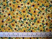 SEED PACKETS cotton fabric BLACKEYED SUSANS flowers  