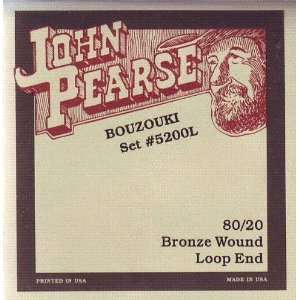  John Pearse Bouzouki 80/20 Bronze Loop End, .011   .040 