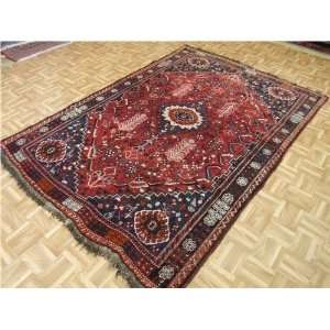   10 x 87 Red Persian Hand Knotted Wool Shiraz Rug Furniture & Decor