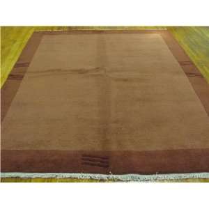  67 x 710 Rust Red Hand Knotted Wool Modern Tibet Rug 