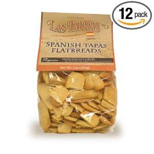 Las Tapitas Macengo Flatbread Crackers, 7 Ounce Bags (Pack of 12 