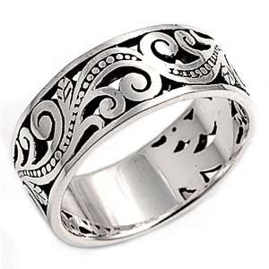   Wedding & Engagement Ring Leaf Design Band 10MM ( Size 8 to 15) Size 9