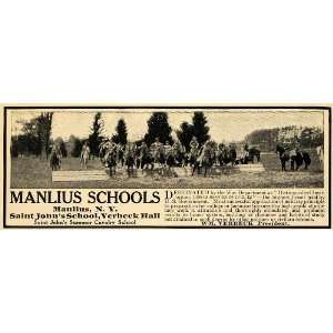1912 Ad Manlius Military Verbeck Hall Summer Cavalry   Original Print 