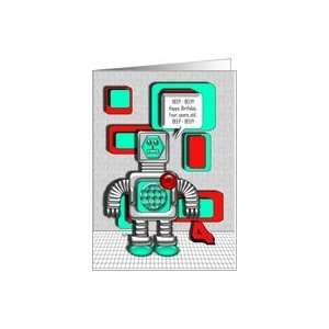  Happy Birthday Robot 4 Years Old Card Toys & Games