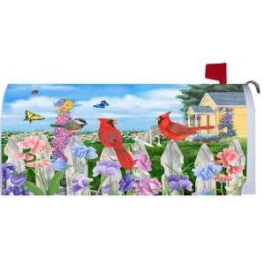 Cozy Cottage Cardinals & Butterflies Mailbox Cover Wrap