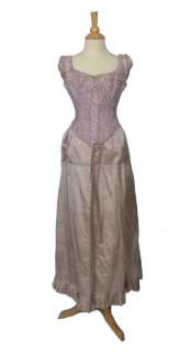   1880s French Ball Gown Silk Brocade Bodice & silk Petticoat  