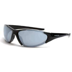 Crossfire 1863 Core Black Frame Safety Sunglasses with Silver Mirror 