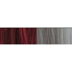   Hair Clip In Strands MAROON / SILVER SET 2 STRANDS   16 LONG X 1 WIDE