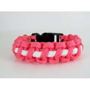  Pink and White Breast Cancer Awareness Paracord Bracelet 7 