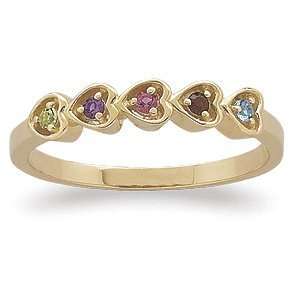   MOTHERS / GRANDMOTHERS BIRTHSTONE HEARTS RING   FROM 2 TO 5 STONES