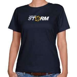 AFL Tampa Bay Storm Ladies Navy Blue Distressed Logo Vintage Classic 